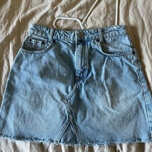 Light blue denim jean skirt